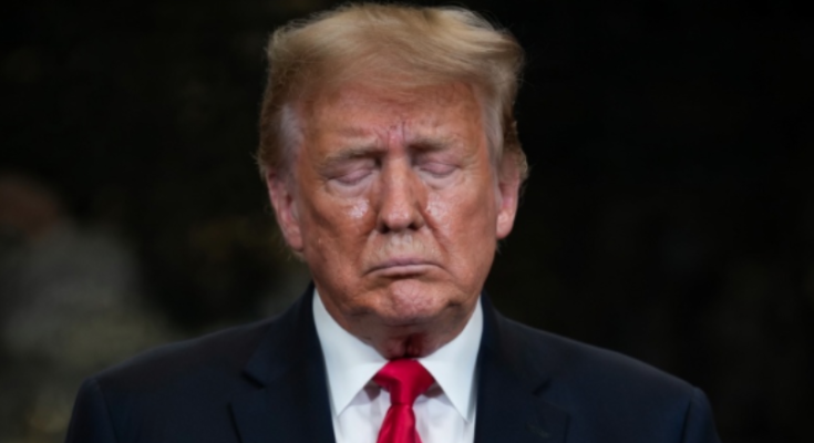 Donald Trump standing quietly in Washington DC