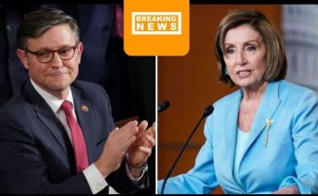 Mike Johnson and Nancy Pelosi in heated funding clash