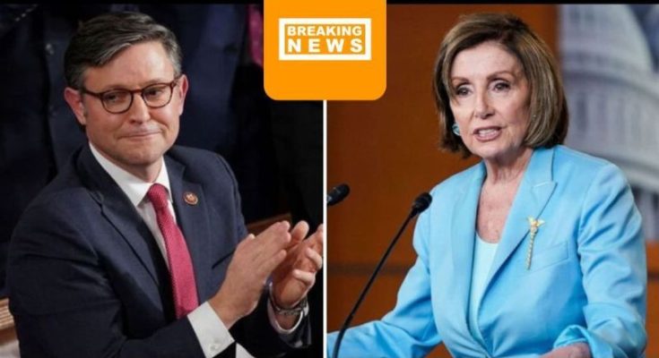 Mike Johnson and Nancy Pelosi in heated funding clash