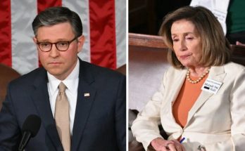 Mike Johnson and Nancy Pelosi