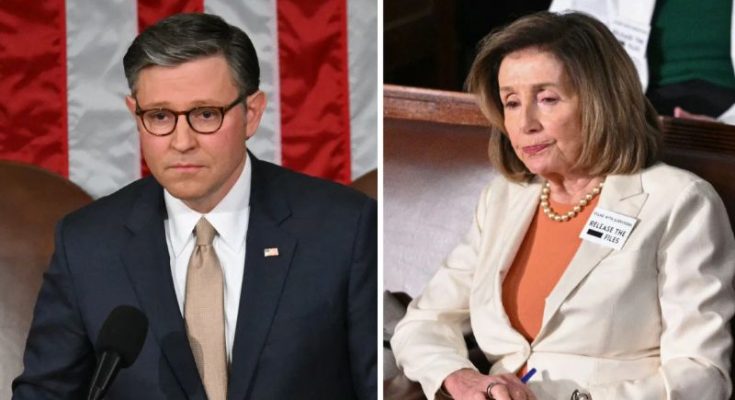 Mike Johnson and Nancy Pelosi