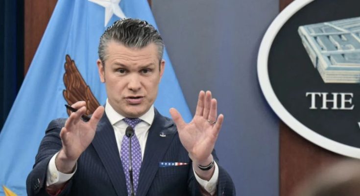 Pete Hegseth speaks at Pentagon