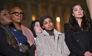 Ilhan Omar with Squad members