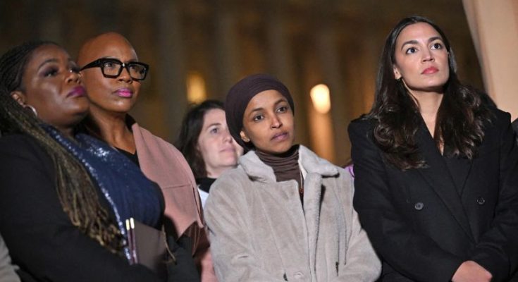 Ilhan Omar with Squad members