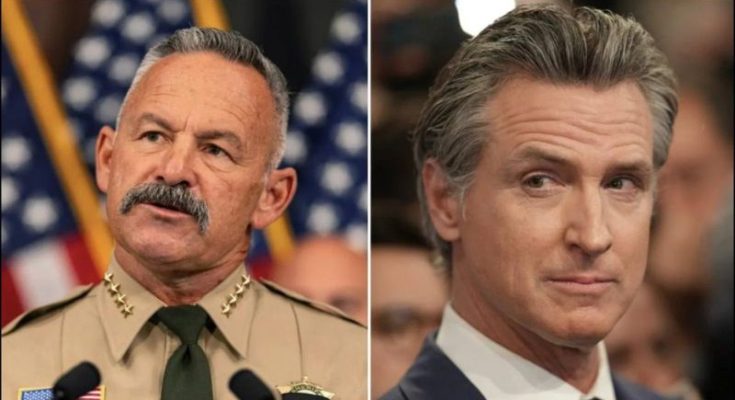 Chad Bianco and Gavin Newsom