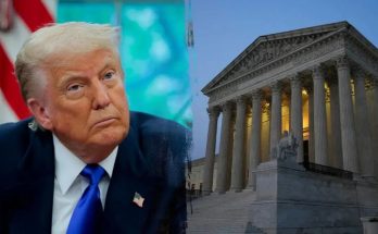 Trump and Supreme Court building