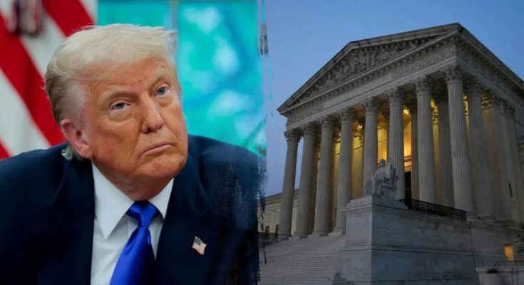 Trump and Supreme Court building