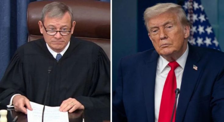 Chief Justice Roberts and President Trump