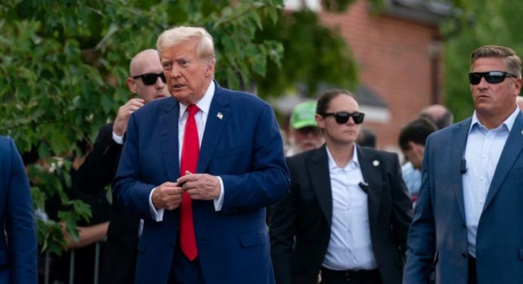 President Trump outdoors