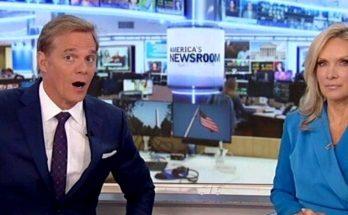 fox News anchors Bill Hemmer and Dana Perino react during a live broadcast of America's
