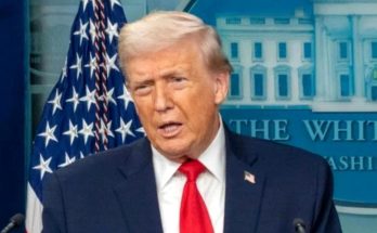 donald Trump speaks at White House podium with American flag and presidential seal