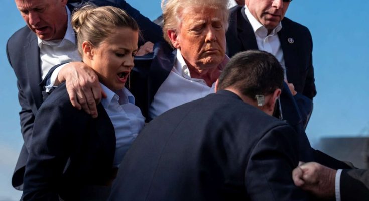 secret Service agents urgently evacuate Donald Trump after apparent assassination attempt